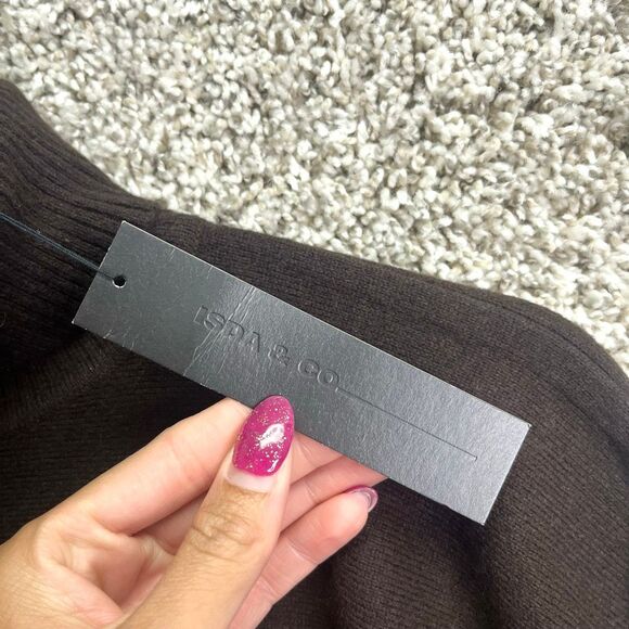 ISDA & CO Sweater Women's Medium Teak Brown Cashmere Kimono Sleeve Tube NWT - Picture 3 of 7